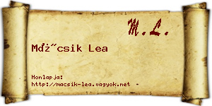 Mácsik Lea névjegykártya