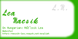 lea macsik business card
